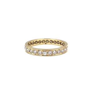 18kt Gold Eternity Ring 1.12ct Diamanten Memory 750 Gelbgold Schmuck Memoire 59 - Picture 1 of 13
