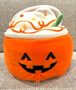 NEW Squishmallows 10" LESTER THE PUMPKIN LATTE Halloween Treat Pail Bag 2025 - Picture 1 of 9