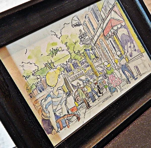Kiki's...Service Rare "WANT SOME DONUTS?"Drawing by Yoshifumi Kondo Framed - Picture 1 of 9