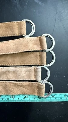 Rare Vintage LOT of 7 SUEDE + DENIM D-RING 70's Belts O/S - Image 1 of 4