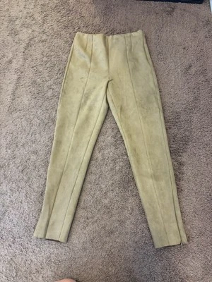 Zara Brown Taupe Faux Suede High Rise Leggings Size Medium NEW - Image 1 of 4