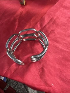 VINTAGE MODERNIST TAXCO MEXIKO 925 STERLING INFINITY KNOTENSCHLAUFE EINZIGARTIGES MANSCHETTENARMBAND - Bild 1 von 5
