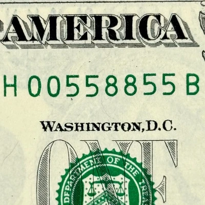 0s 5s 8s Four Pairs Consecutive Trinary Uncirculated Dollar Bill Fancy Serial $1 - Image 1 of 4