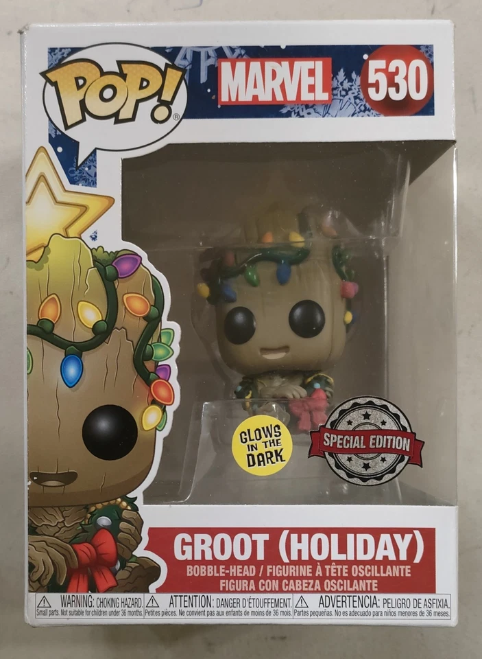 FUNKO POP! - GROOT (HOLIDAY) 530 - Marvel - Glows in the - Dark Special Edition - Immagine 1 di 4