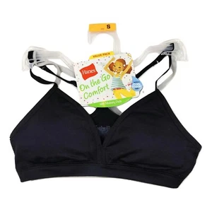 Hanes Bra Girls S Black/Gray Everyday On the Go Cool Comfort  Active Sport 2 Pk - Picture 1 of 2