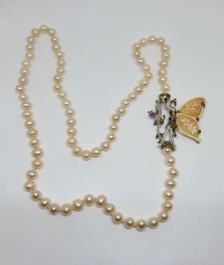 Sterling Silber Edelsteine en Vogue Michael Valitutti seitlich geschwungene Perle Fee Halskette - Bild 1 von 9