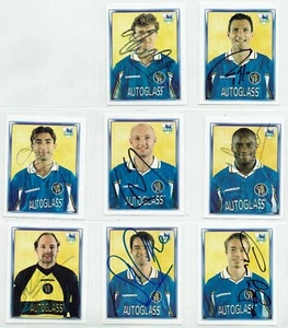 CHELSEA signed Merlin 1998 Sticker lot x8 LEBOEUF DI MATTEO HUGHES POYET CLARKE - Picture 1 of 2