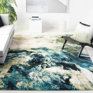 9x12 Glacier Modern Abstract Accent Area Rug Carpet Floor Covering Blue Designer - Picture 1 of 4
