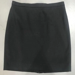 J. Crew 364 Italian Wool Skirt Black Size 10P Lined Pencil Knee Length Back Slit - Picture 1 of 7