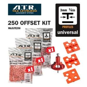 ATR TILE LEVELING SYSTEM Qty 250 PIECES 3mm Universal T Spacing Plate Kit - Picture 1 of 7