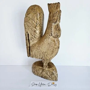 Vintage Hand Carved Wooden Rooster Folk Art Rustic Farmhouse Sculpture~M220.3 - Picture 1 of 9