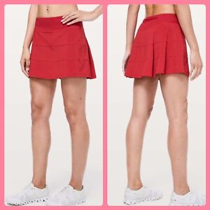 NWT Lululemon Run Pace Rival Skirt Dark RED Sz.4Tall
