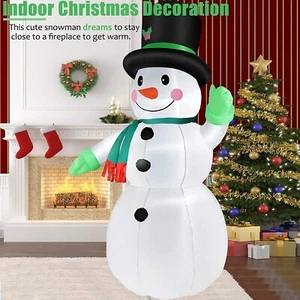 7 Ft Inflables Munecos De Nieve De Navidad Con Luces Decoracion Para Exteriores. - Picture 1 of 6