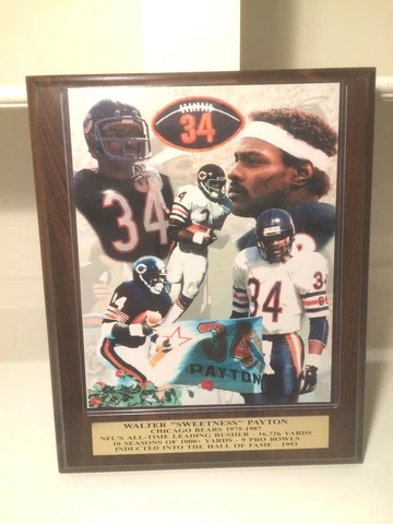 NFL Chicago Bears Walter Payton "Sweetness" Plaque; NEW Cover
