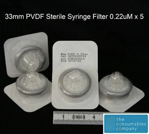 Sterile 33mm Syringe Driven Filter 0.22µm PVDF Membrane x 5 - Picture 1 of 1