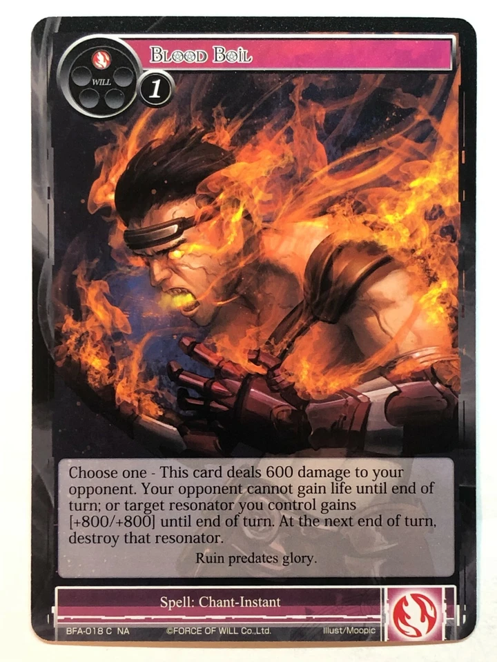 Force of Will Blood Boil BFA-018 NM/M  - Image 1 of 1