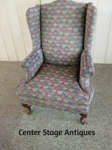 58308  Ethan Allen Queen Anne Wing Chair Cover