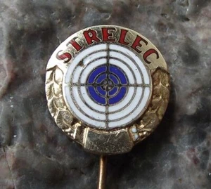 Tchécoslovaquie pistolet de réserve militaire tireur d'élite insigne épingle à tir fin - Photo 1/5