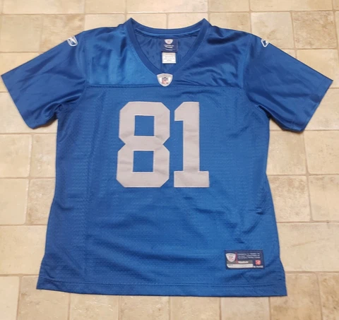 Vintage Reebok NFL Detroit Lions Calvin Johnson #81 Women's Jersey Size M Stitch Cover