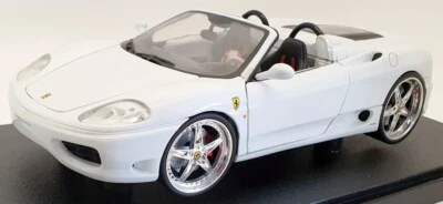 Hot Wheels 1/18 Scale Model Car C3866 - Ferrari 360 Spyder Customised - White - Photo 1/4