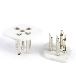 2 un. enchufe de tubo de cerámica de 5 pines chapado en plata DA30 ML6 U20 B5 base - Imagen 1 de 3