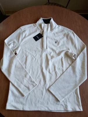 Suéter DKNY Para Hombre Avena 1/4 Cremallera Manga Larga Cuello Tortuga Talla Pequeña Foto 1 de 4