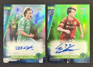 Pedro De La Vega RC Auto Refractor + Cody Baker Auto Green 2024 Topps Chrome MLS - Picture 1 of 6