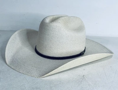 Atwood Hereford Cowboy Hat Size 7 1/8 Long Oval Straw Ivory 7X - Image 1 of 4