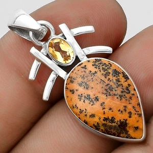 Amethyst Salbei Achat Nevada & Citrin 925 Sterling Silber Anhänger Schmuck P-1046 - Bild 1 von 5