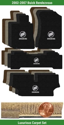Conjunto de tapete de luxo personalizado para 2002-2007 Buick Rendezvous com logotipo (4 peças) #25A - Imagem 1 de 4