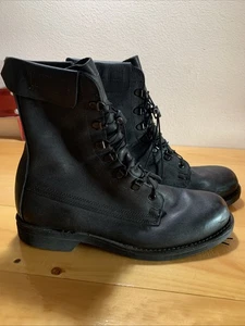 Addison Shoe Company Herren Stiefel 10,5 D Weite Schwarz Leder Combat 2001 Vintage - Bild 1 von 17
