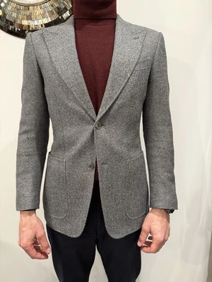 Suitsupply Pure Wool Sport Coat Blazer Gray Textured Weave 36R – Tailored Fit - Image 1 of 4