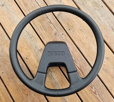NEW LEATHER Iveco Daily Bus VAN II 2 1985-1999 NEW Black Steering Wheel OEM New - Image 1 of 4