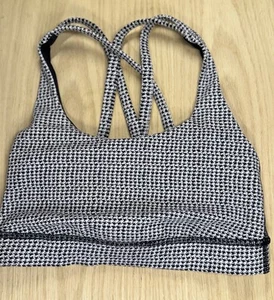 Lululemon Energy Sport BH Träger Hahnentritt schwarz/weiß Größe 2 - Bild 1 von 5