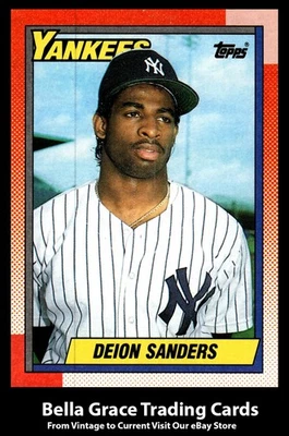 1990 Topps Deion Sanders #61 New York Yankees novato MLB béisbol  Foto 1 de 2
