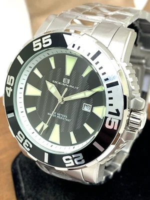 Reloj para hombre Oceanaut OC02911 Marletta cuarzo esfera negra acero plateado 48 mm Foto 1 de 4