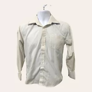 Kani Gold Dress Shirt White Size 14 Men’s Small Button Pocket Flaw - Picture 1 of 11