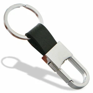 Schlüsselanhänger Schlüsselband Karabinerhaken Gürtelclip Halter mit Leder - Bild 1 von 3