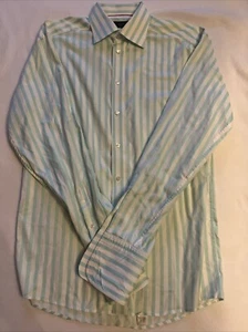 Camisa Eton Ganghester 1928 Para Hombre Manga Larga Abotonada Rayas Talla 41 - Imagen 1 de 7