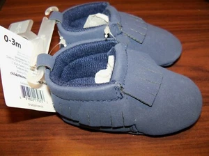 Carter's Child Of Mine Blue Moccasins Slip On Shoes Infant 0 / 3 Months NWT - Picture 1 of 3