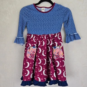 Wild Flowers Girl Cosmic Crush Moon Dress Size 8 Ruffles Whimsical Fairy Kidcore - Picture 1 of 7