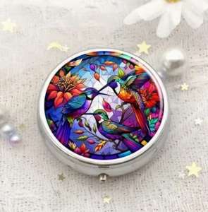 Fancy 3 Compartment Hummingbird Pill Box - Picture 1 of 5