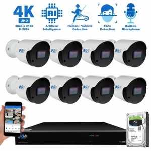8 Channel NVR 4K 8MP Outdoor AI Face Recognition Bullet Security Camera System - Picture 1 of 12