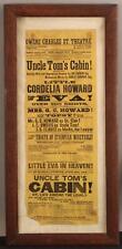 Antique 19thC Baltimore Theater Broadside Poster UNCLE TOMS CABIN, Little Eva