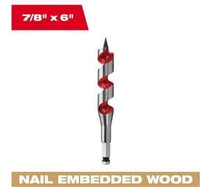 Milwaukee 48-13-0873 Hardened Impact Rated Shank Ship Auger Bit, 7/8" x 6" - Picture 1 of 4