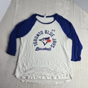 Retro Toronto Blue Jays MLB Mens 3/4 Sleeve White Baby Blue T-shirt Size large - Picture 1 of 4