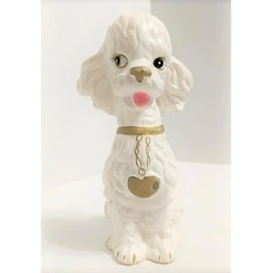 Cocker Spaniel Vintage COIN BANK Ceramic Heart Locket Stopper Enesco Lefton Dog - Picture 1 of 9