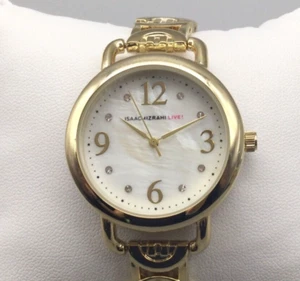 Isaac Mizrahi Live Watch Women 34mm Gold Tone White MOP Dial 6.25" - Picture 1 of 14