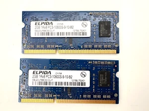 Elpida 4gb (2x 2GB) 1RX8 PC3-10600S DDR3 SDRAM SO-DIMM Memory - Picture 1 of 6