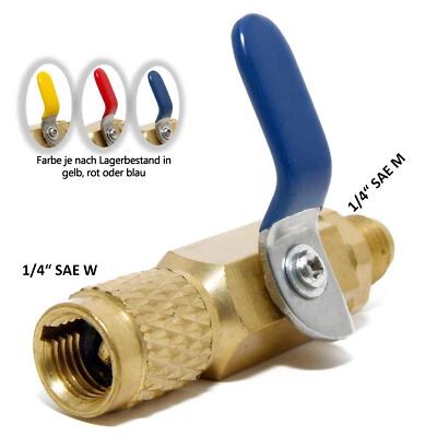 KLIMA_DE Split Klimaanlage Kugelventil kurz 1/4 SAE-m 1/4 SAE-f / R407c F7T